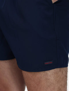 Short Calvin Klein Swimwear Elástico Liso Logo Lateral Azul Marinho