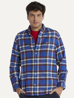 Camisa Tommy Jeans Masculina Regular Xadrez Flannel Check Azul