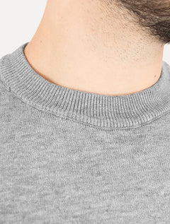 Suéter Dixen Masculino Crewneck Tricot Liso Cinza Mescla