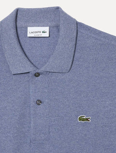 Polo Lacoste Masculina Classic Fit Mescla Azul