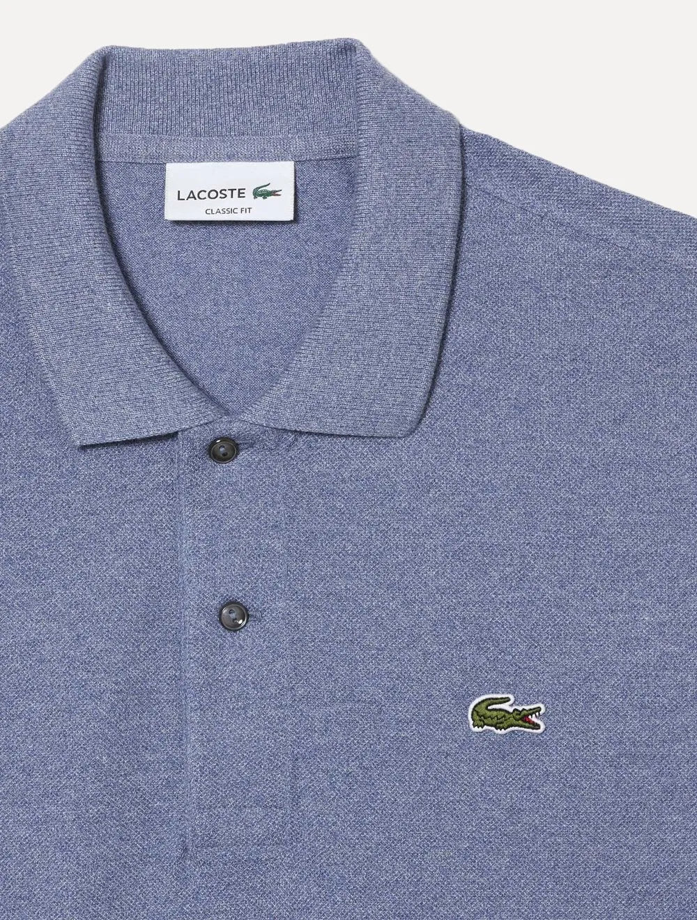 Polo Lacoste Masculina Classic Fit Mescla Azul