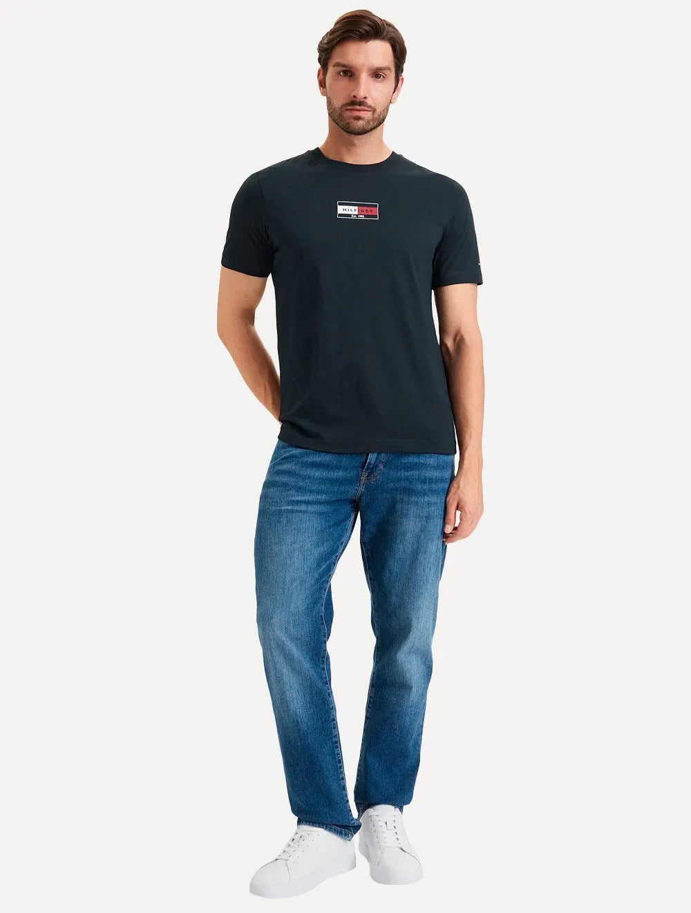 Camiseta Tommy Hilfiger Masculina Flag Small Box Azul Marinho