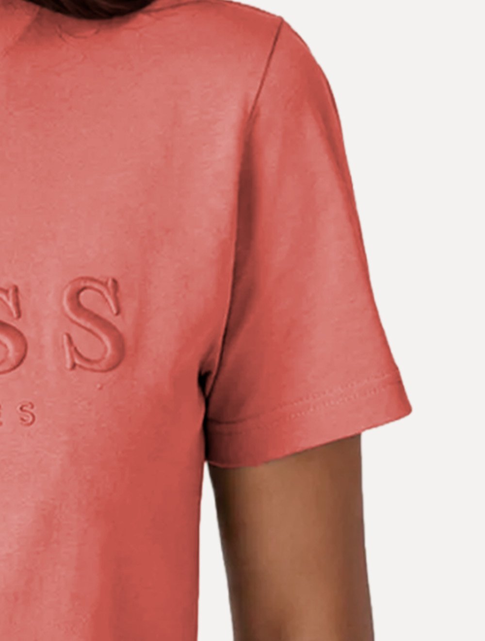 Camiseta Guess Feminina Los Angeles Embroidery Logo Rosa