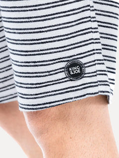 Bermuda King & Joe Sarja Masculina Comfort Malha Listrada Off-White