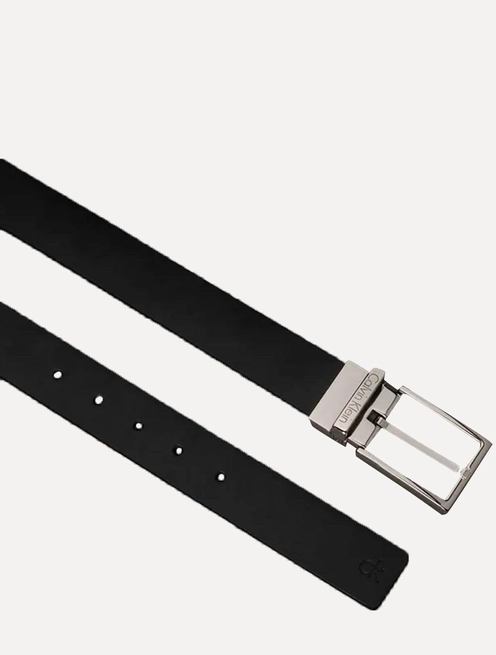 Cinto Calvin Klein Jeans Masculino Double Face CK Logo Preto