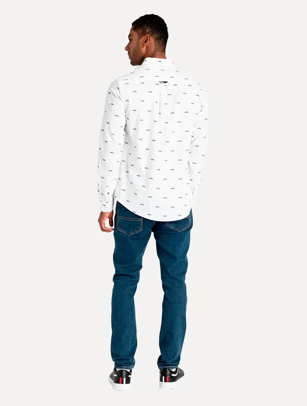 Camisa Tommy Jeans Regular College Pop Dobby Branca