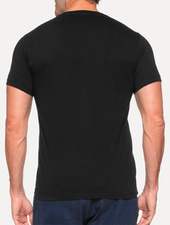 Camiseta Ellus Masculina Cotton Fine Blue Maxi Logo Classic Preta