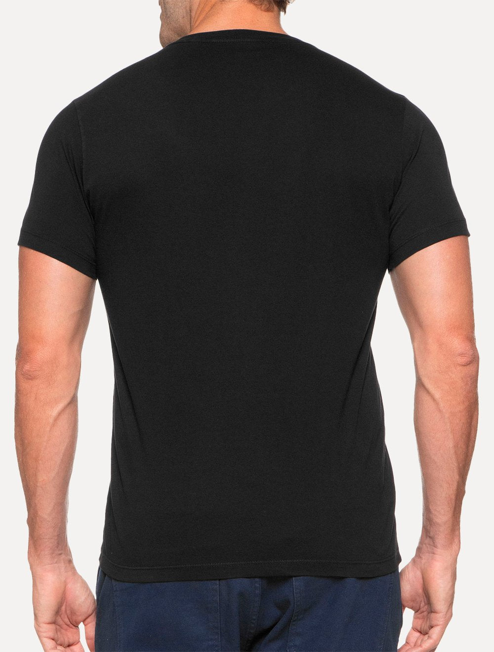 Camiseta Ellus Masculina Cotton Fine Blue Maxi Logo Classic Preta