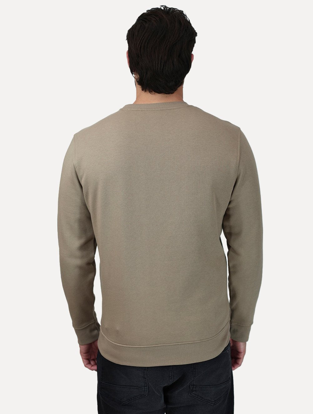 Suéter Calvin Klein Jeans Masculina Rubber CK Frontal Cáqui Médio