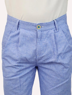 Bermuda Dudalina Masculina Sarja Right Oxford Azul Claro