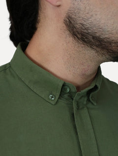 Camisa Tommy Hilfiger Masculina Oxford Regular Verde Sálvia
