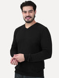 Suéter Dixen Masculino Tricot Tinturado Gola V Preto
