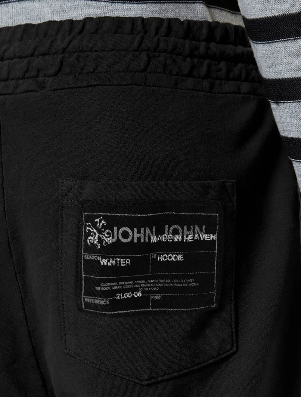 Calça John John Masculina Moletom Patch Preta