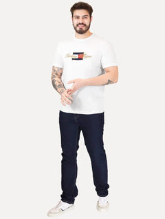 Camiseta Tommy Hilfiger Masculina Icon Gold Branca