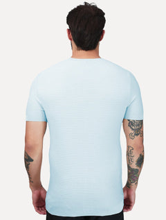 Camiseta Dixen Masculina Tricot Manga Curta Gola Careca Azul