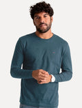 Camiseta Tommy Hilfiger Longa Essential Cotton Azul Petróleo