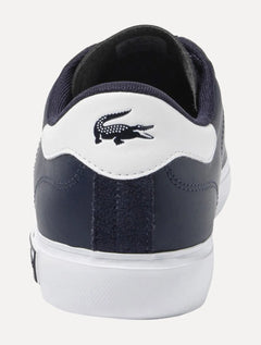 Tênis Lacoste Masculino Couro Powercourt Nvy/Wht Azul Marinho