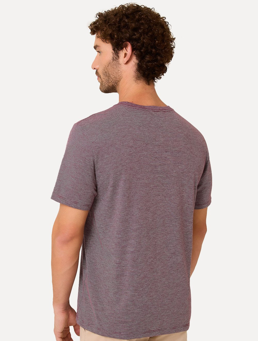 Camiseta Dudalina Masculina Mini Stripes Bordô