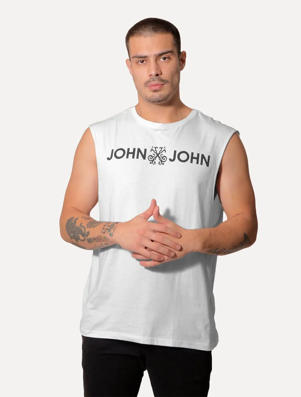 Regata John John Masculina JJ Logo Branca