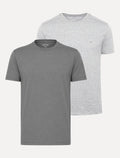 Kit Camisetas Aramis | Masculina Basic Lisa Cinza Grafite/Cinza Mescla