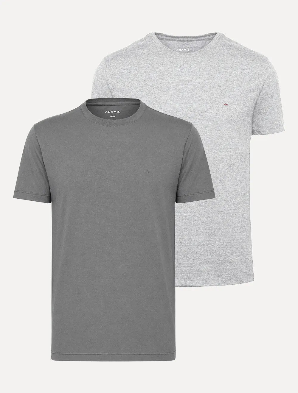 Kit Camisetas Aramis | Masculina Basic Lisa Cinza Grafite/Cinza Mescla