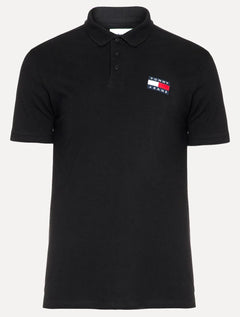 Polo Tommy Jeans Masculina Regular Classic Flag Badge Preta