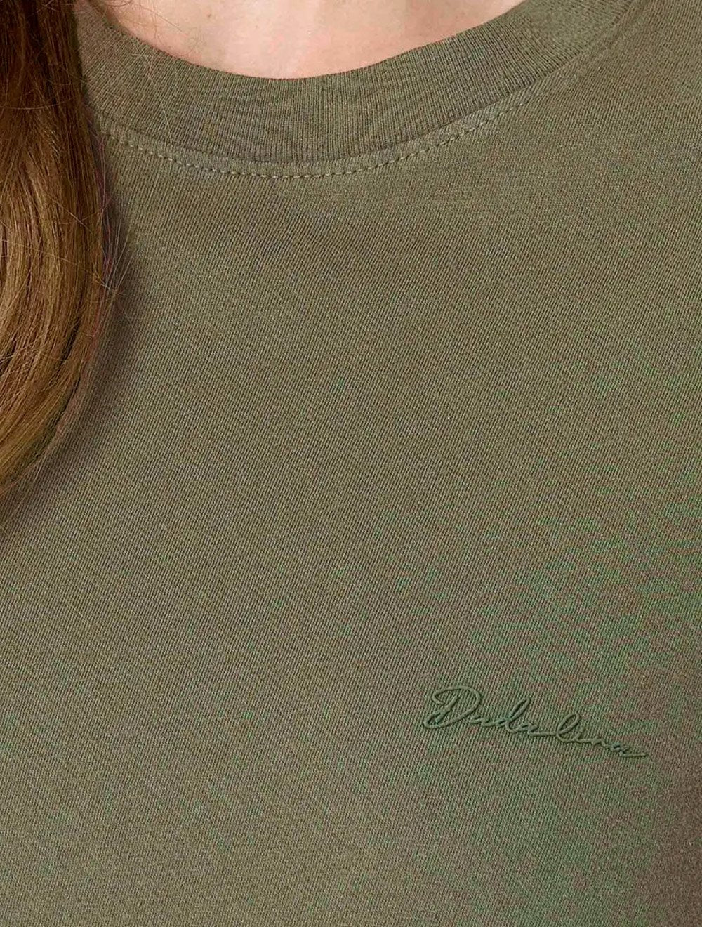 Camiseta Dudalina Feminina Amanda Silk Signature Verde Medio