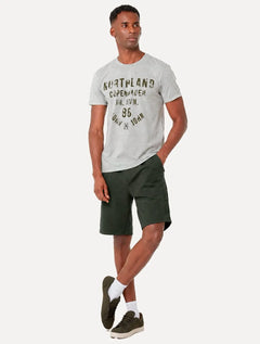 Bermuda John John Masculina Moletom Embossed Logo Verde Militar