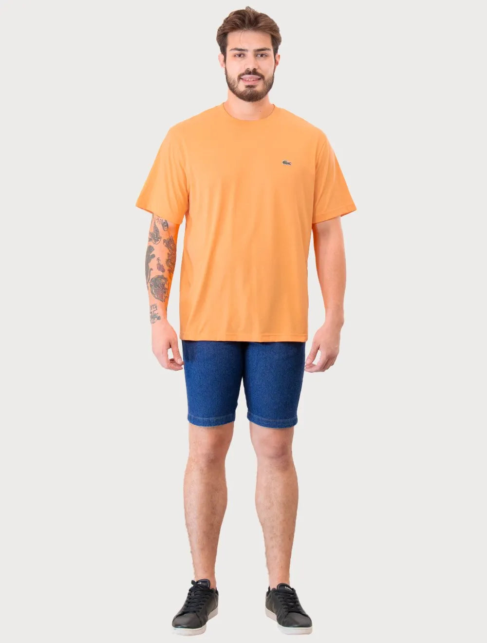 Camiseta Lacoste Masculina Classic Basic Cotton Laranja Claro