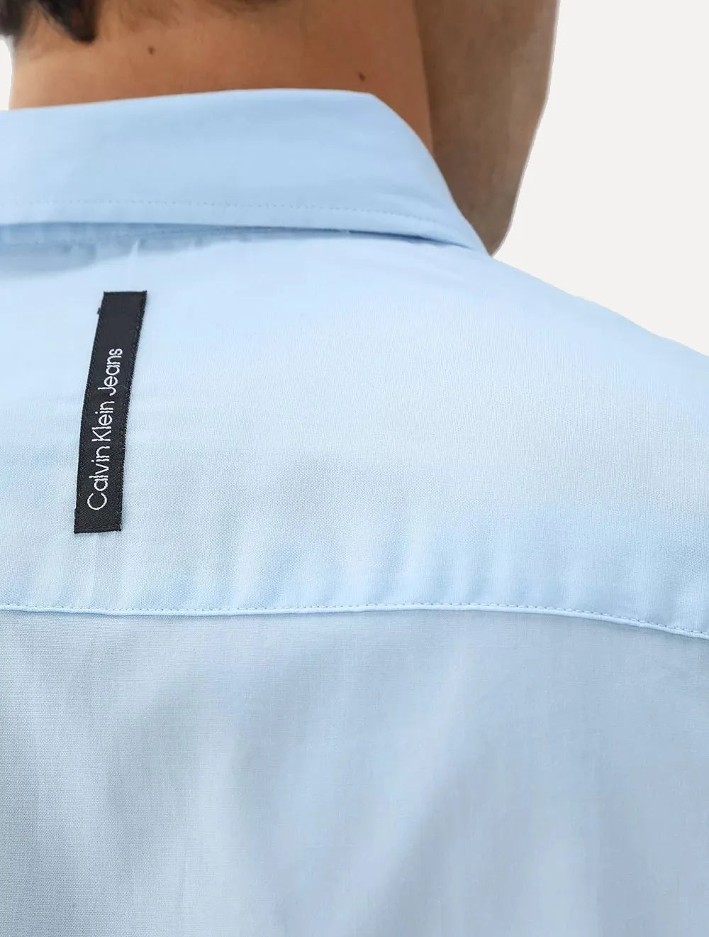 Camisa Calvin Klein Jeans Regular Plain Grey Logo Azul Claro