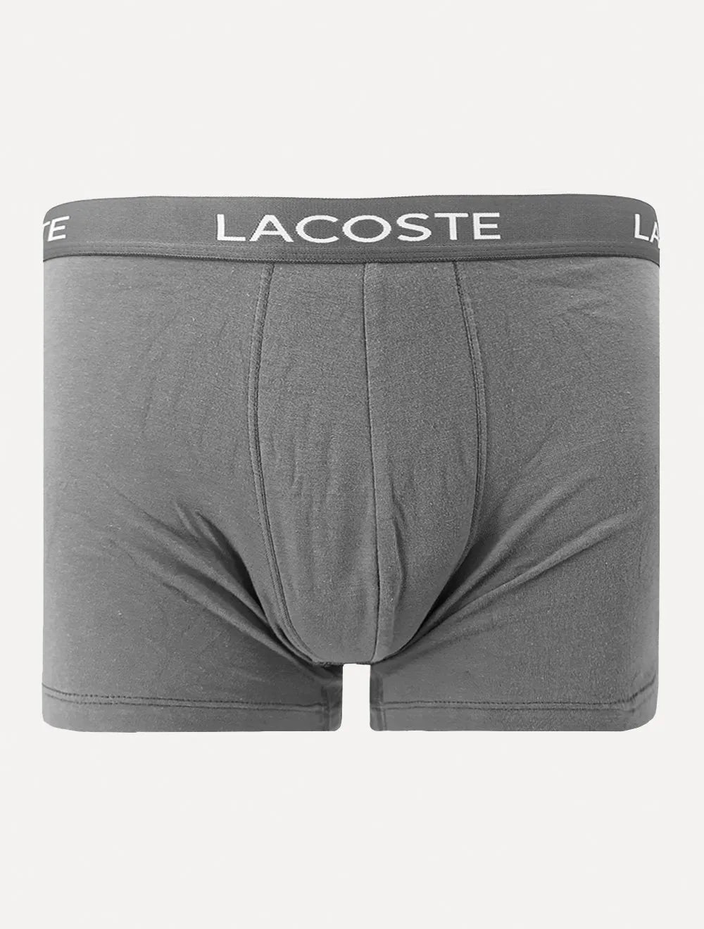 Cuecas Lacoste Boxer Long Colored Lettered Waist Branca/Grafite/Preta Pack 3UN