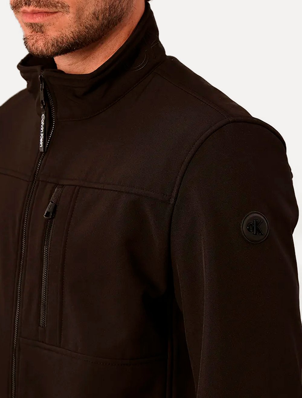 Jaqueta Calvin Klein Masculina Basic FullZiper Aquaguard Preta
