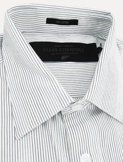 Camisa Ellus Masculina Regular Tricoline Lodge Classic Listrada Branca