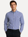 Camisa Tommy Hilfiger Masculina Oxford Regular Gingham Branca/Azul Marinho
