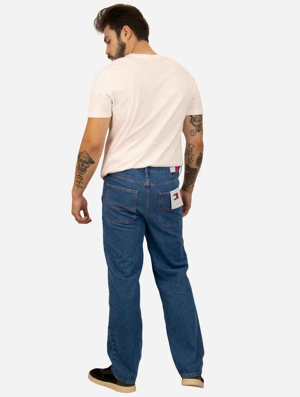 Calça Tommy Jeans Masculina Skater Jean Denim Azul Médio