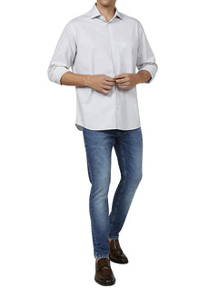 Camisa Dudalina Masculina Comfort Pocket Listrada Lines Azul