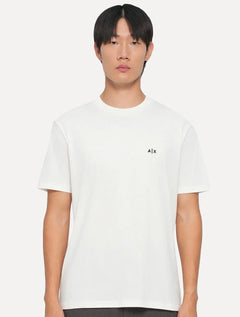Camiseta Armani Exchange Masculina Regular Embroidery AX Logo Off White