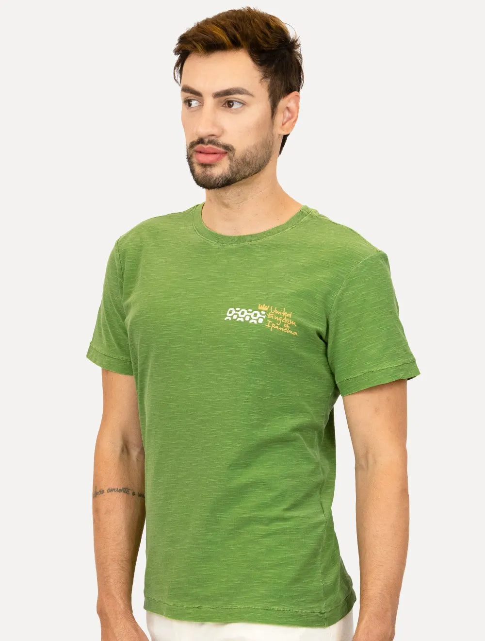 Camiseta Osklen Masculina Slim Rough UKI Calçadão Verde