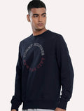 Moletom Tommy Hilfiger Masculino Crewneck Monotype Roundall Azul Marinho