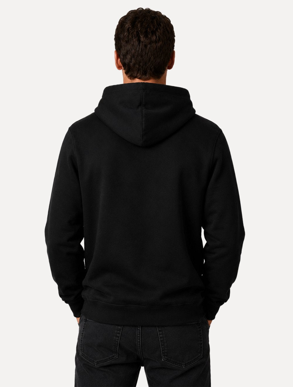 Casaco de Moletom Calvin Klein Hood Fleece CK Logo Embroidered Preto