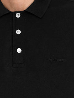 Polo John John Masculina Silm Fit New Simple Light Button Preta