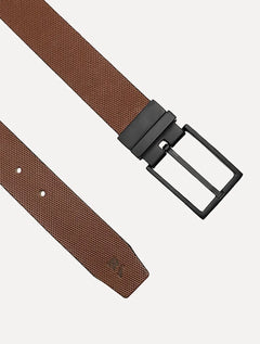 Cinto Reserva Masculino Couro Dupla Face Rajado Caramelo