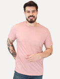 Camiseta Dudalina Masculina Cotton Regular Rosa Claro Mescla