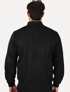 Jaqueta King & Joe Masculina Suede Bomber Preta