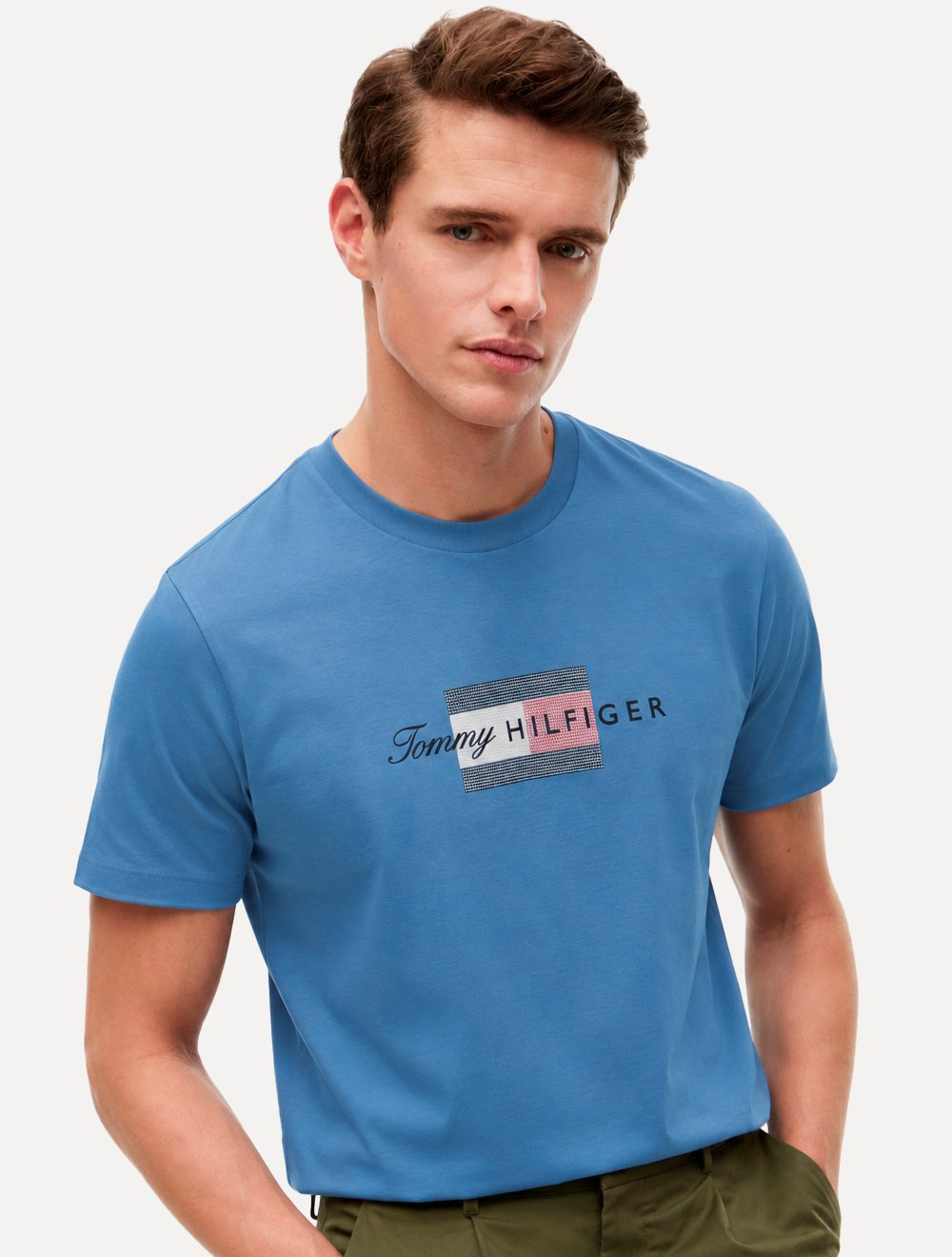 Camiseta Tommy Hilfiger Masculina Brand Love Big Graphic Azul