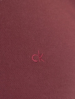 Polo Calvin Klein Masculina Piquet Slim Básica Sem Friso Vermelho Escuro