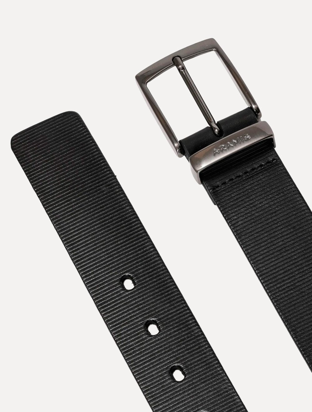 Cinto Aramis Masculino Couro Lines Marrom Café/Preto