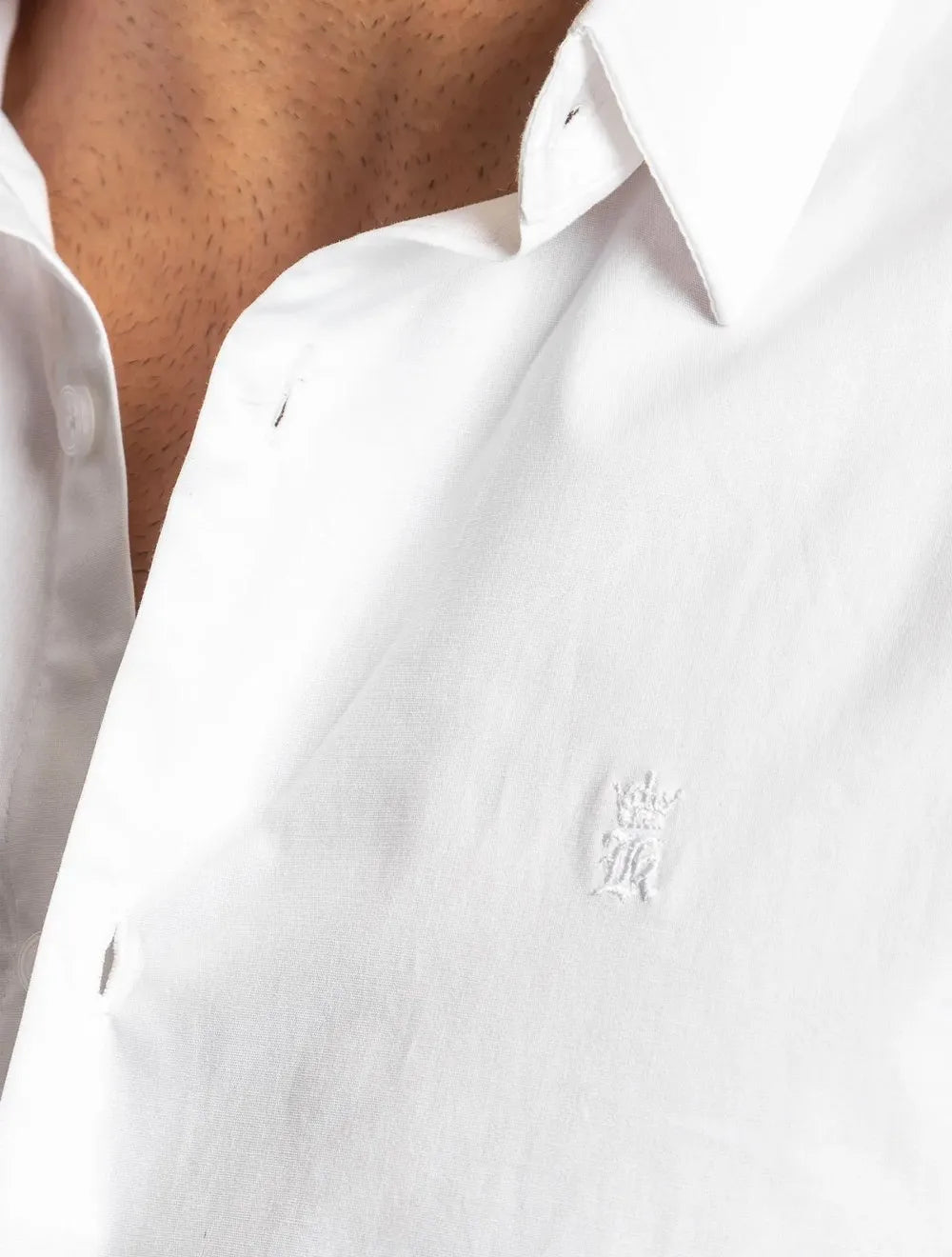 Camisa Sergio K Masculina Manga Curta Elastano Branca