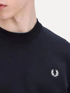 Moletom Fred Perry Masculino Crewneck Laurel Azul Marinho