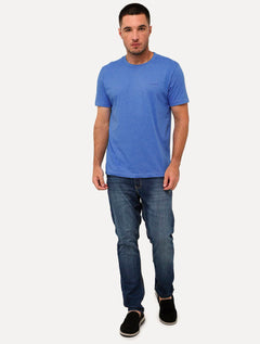 Camiseta Aramis Masculina Eco Lisa Azul Médio Mescla